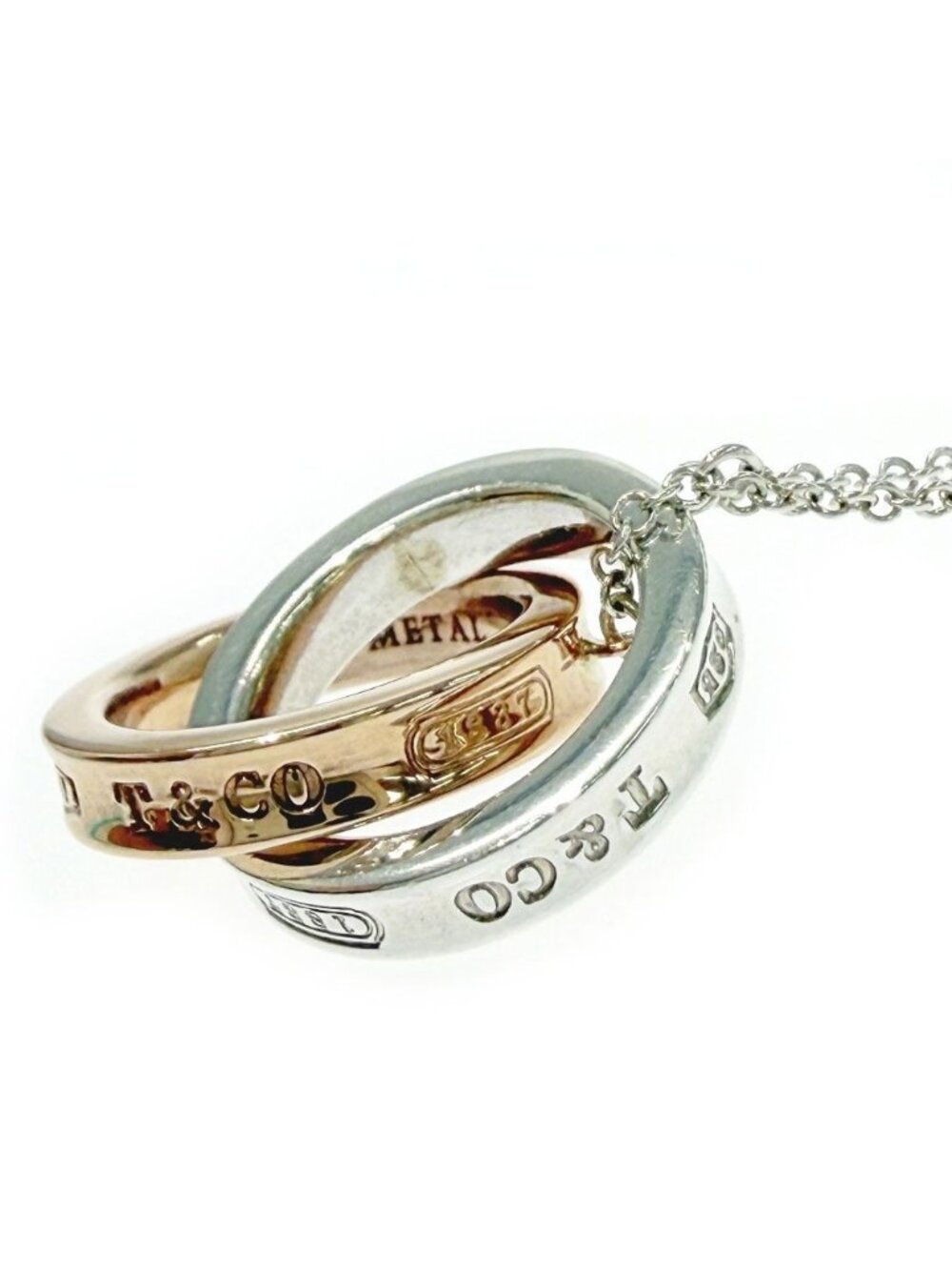Tiffany & Co Silver Interlocking Circle Necklace 925 Meta